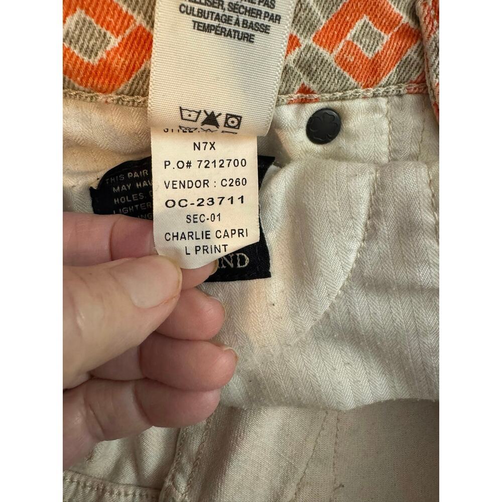 Lucky Brand Charlie Capri pants Orange Geometric Size 0/25 - Picture 8 of 9